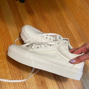 White platform vans size 9 never worn